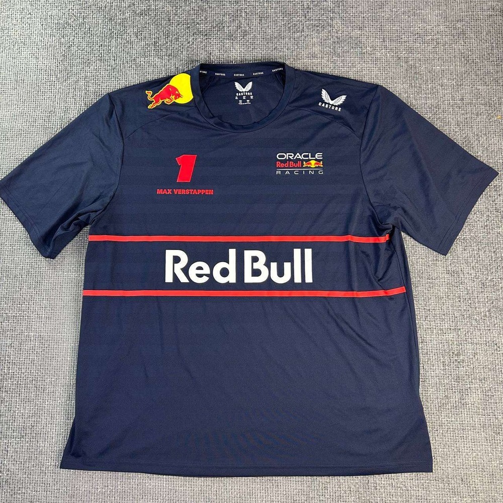 Castore Red Bull Racing Max Verstappen F1 Shirt Mens 4XL Navy Blue Jersey #1